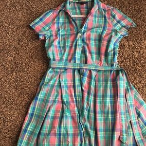 Pastel fit and flare cotton dress